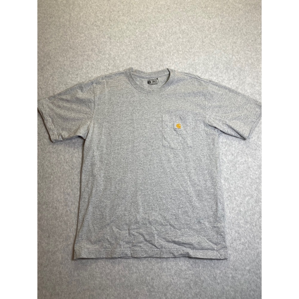 Carhartt K87 Men M Gray Loose Fit Short Sleeve Heavyweight Pocket T-Shirt HGY
